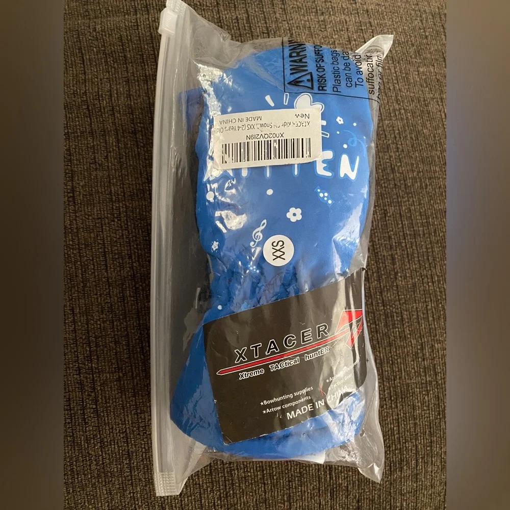 XTACER Kid’s Blue Ski, Snow Mittens Size XXS (2-4‎ Years Old)
